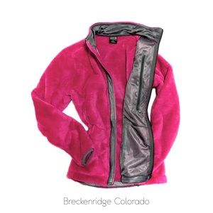 Outfitter Trading Pink Plush Fleece Zip Up Jacket